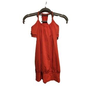 Lululemon Womens No Limits Tank Top WBuilt In Bra Orange Small